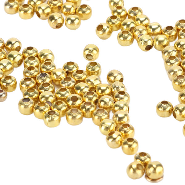 200 st smyckespärlor Enkla material Armband Halsband Tillbehör Partitionspärlor för DIY Smycken Imitation Guld