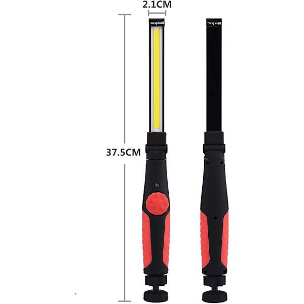 Uppladdningsbar LED-arbetslampa med magnet och USB-fällbar 350 graders roterande uppladdningsbar LED-inspektionslampa Inspektionslampa för hushållsverkstad