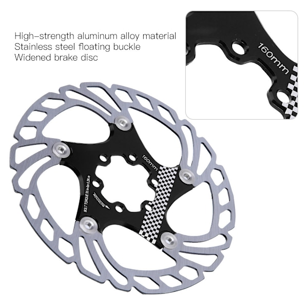 180mm flytande skiva sex bultar cykel mountainbike bromsskiva cykling tillbehör svart+silver