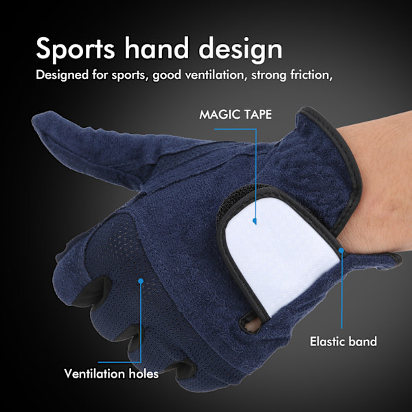 Golfhandskar för män vänster hand mikrofiber svettabsorberande mjuka andningsbara golfhandskar kunglig blå24#
