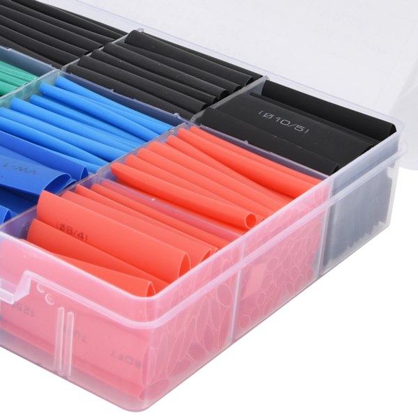 Värmekrympslang Isoleringsskydd Krympbar Kit Kombinationsset Färgrik 530st
