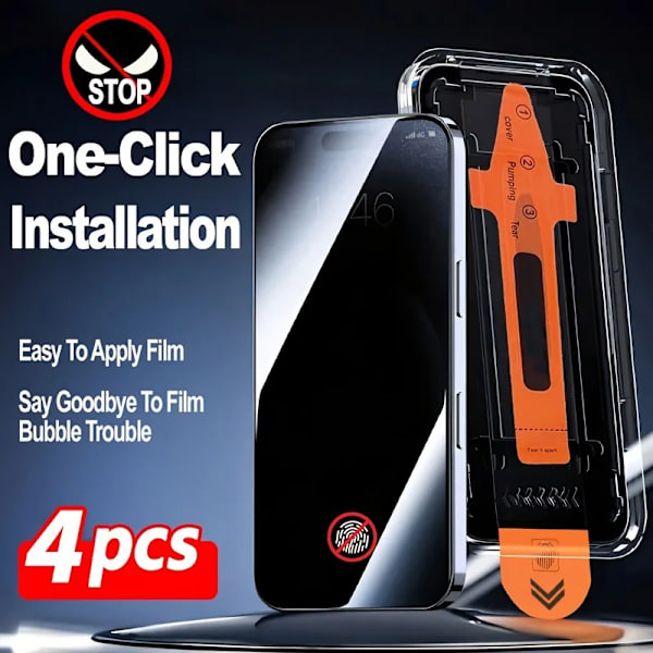 4 st Sekretess Skärmskydd Härdat Glas för Iphone 15 16 Pro Max 16E 14Plus 12 13 Mini 11 XS Anti-Spion Film Enkel Applicering iPhone XS Max Anti iPhone XS Max Anti Peeping