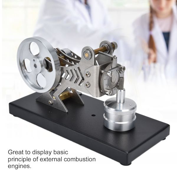 Klassisk vakuummotormodell i aluminiumkonstruktion, vetenskaplig pedagogisk leksak, experimentellt instrument
