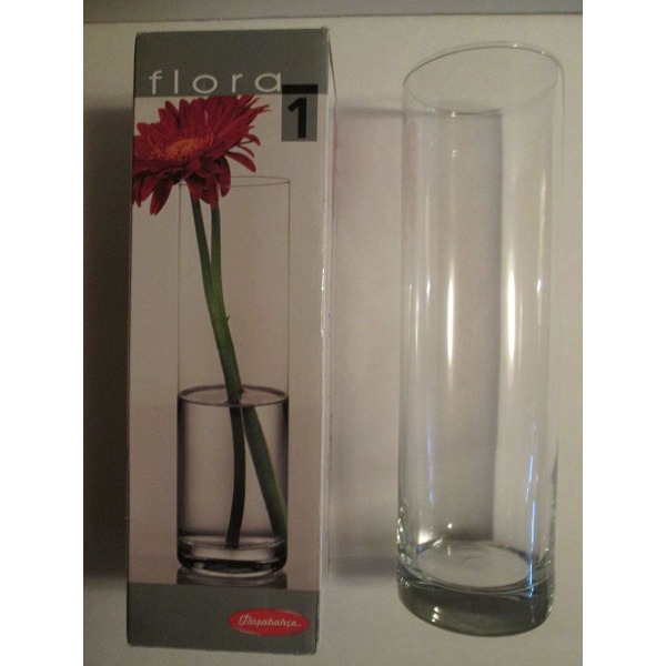 Flora Rak Vas 26 cm, Glas, Transparent, 26CM