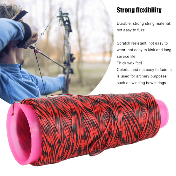 Bågsensträng Material Cord String Rep Tråd Recurve Compound Armborst Rep String för Skytte Bågskytte Svart Röd