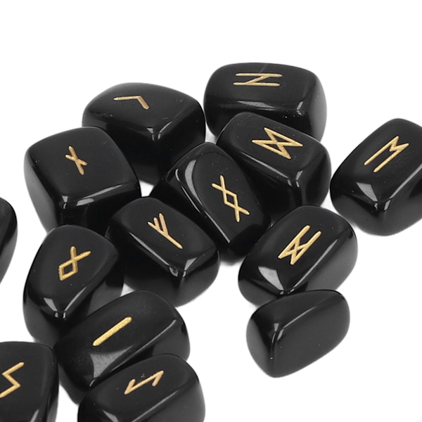 Runstenar Gamla Runor Fint Hantverk Snyggt Utseende Obsidian Material Runor Set