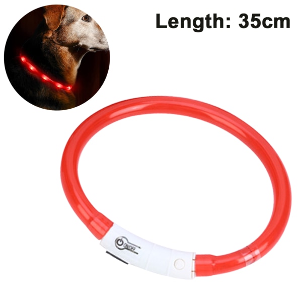 LED ljushalsband för hundar USB Uppladdningsbart LED hundhalsband Styck