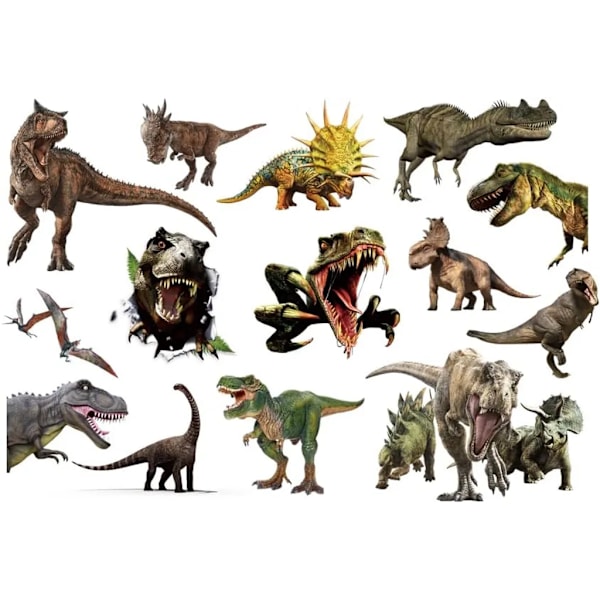 Självlysande Dinosaurieklistermärken, Giftfria 3D Akvarelleffekt Väggdekaler, Säker PVC Avtagbar Konst för Barnrum, Pojkar och Flickor