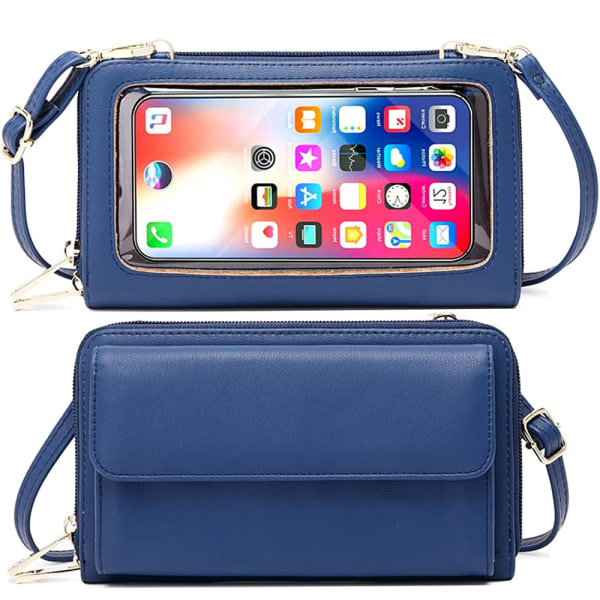 Mobiltelefonväska för hängning, plånbok, RFID-skydd, mobiltelefonplånbok, axelväska, liten touch screen mobiltelefonväska med plånbok, crossbody