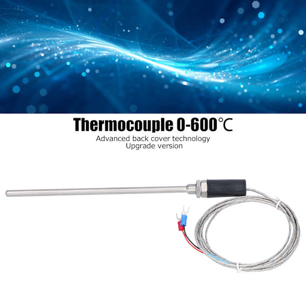 Termoelementsensor K-typ Temp Verktyg Rostfritt Stål Industritillbehör 0‑600℃ WRNT‑012 Mätare