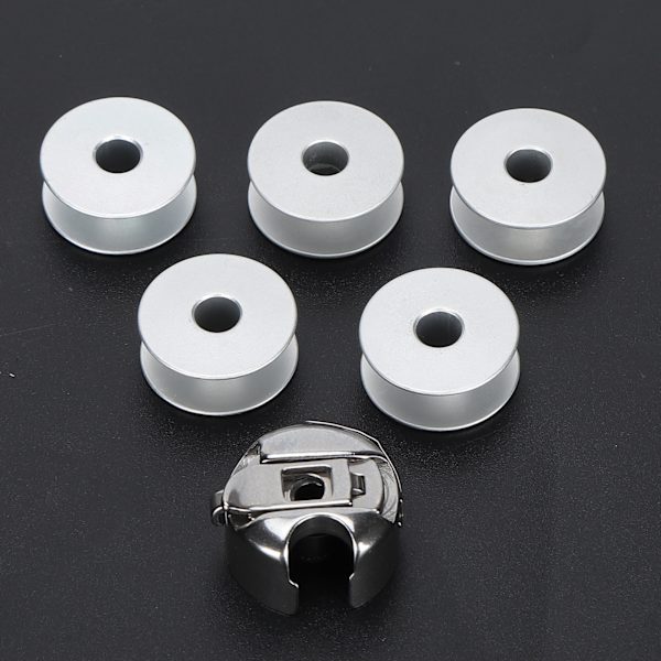 5 st Bobbin Aluminium Sytrådsspole Bobbin Case Låssöm Symaskin Reservdelar