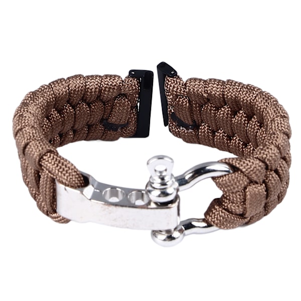 Ersättningsflätat klockarmband för Suunto7, andningsbart mjukt legeringsspänne, flätad ögla, armbandsrem 24mm Brun