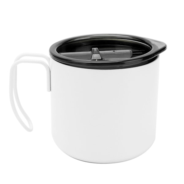 Klassisk Design Emaljerad Metallmugg, Hälsosam Användning Giftfri Diskmaskinsäker Vintage Stil Campingmugg för Utomhusaktiviteter, Portabel 350ml Vit
