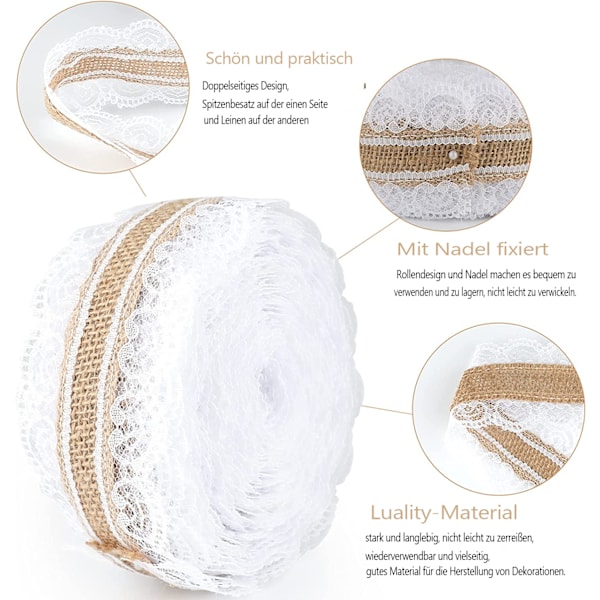 DIY Hantverksband, Elegant Scrapbooking-material, Heminredningstillbehör som ger en touch av rustik charm