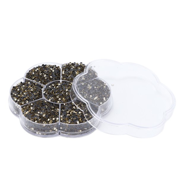 14400 st Flat Back Rhinestones Bländande Färgglada DIY Robusta Regnbågsfärgade Rhinestones Runda Pärlor för Manikyr Makeup Ljusgul