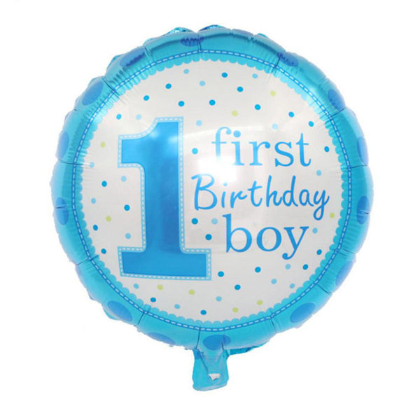 18in Tjockare Folieballong Pojke Flicka 1:a Födelsedagsfest Ballonger Babyshower Dekorationer(Blå)