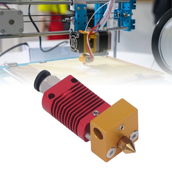 Extruderutskriftsspets med 0,4 mm munstyckegänga Hotend 3D-skrivartillbehör Röd