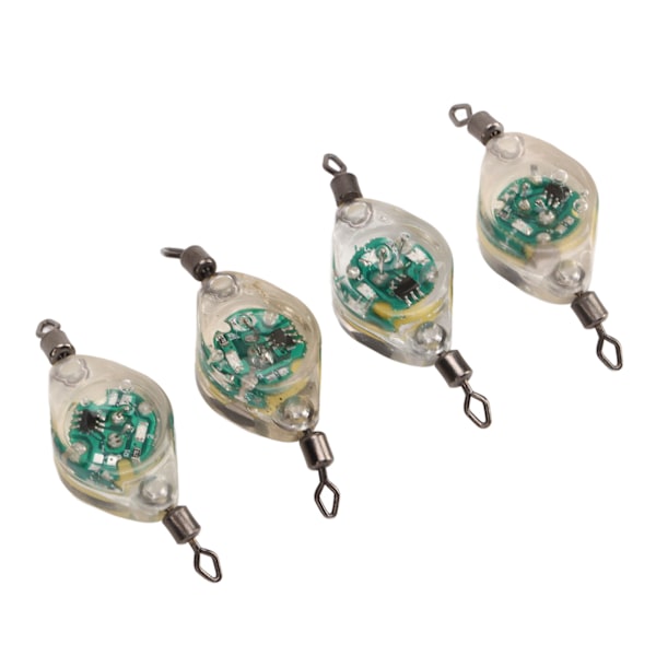 4 st LED fiskedrag Multipurpose Vattenutlöst Dubbel Rotation Spänne Fiske Lure Ljus för Saltvatten Sötvatten