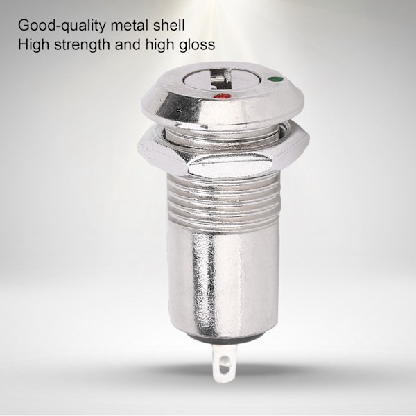 10 st Nyckelströmbrytare Fat Metall ONOFF Strömspärr Rostfritt Stål med Nyckelmutter 12mm AC DC220V (Enkel Dragning)