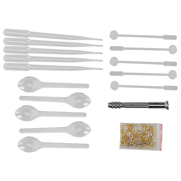 DIY-smyckeshänge i silikonformar, hantverkstillverkning, handborr, skruvögla, stiftkit, tillbehör