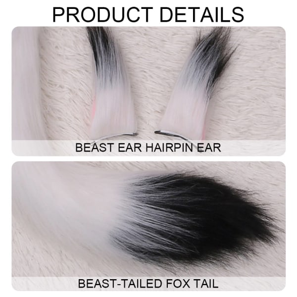 Wolf Fox Animal Ears Tail Set Wolf Ears Tail Kostym Rävöron