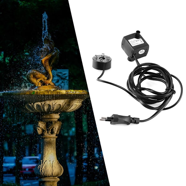 Cykel Mute Vattenfontän Pump med LED-ljus för Miniatyr Stenträd Inomhus Blomkruka Hydroponisk GrönsakEU-kontakt AC220-240V