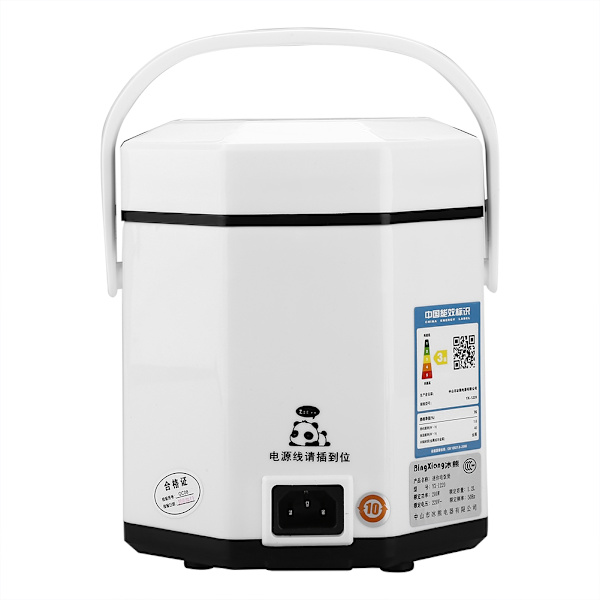 1,2L 200W Mini Elektrisk Riskokare 2 Lager Ångkokare Bärbar Multifunktionell Kokgryta Vit