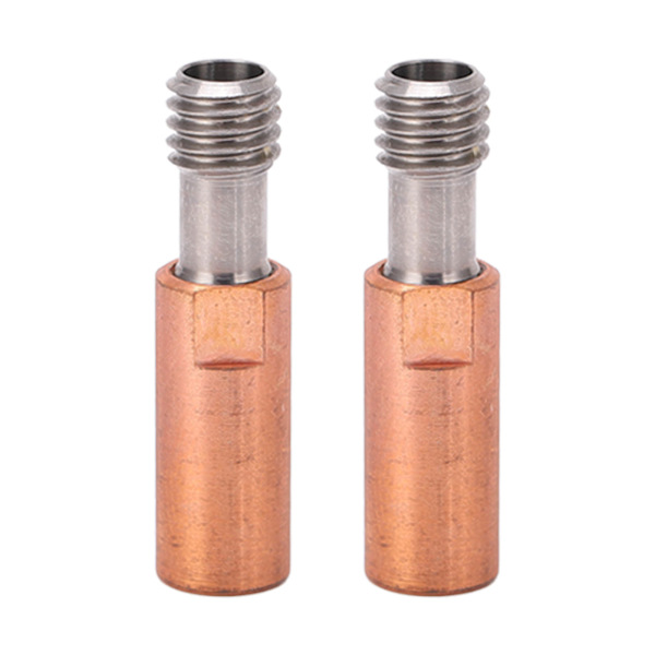2 st 3D-skrivarhalsmunstycke Ti-legering Koppar Bimetall för Ender 3 3 V2 3 Pro Hotend 4,1 mm Genomgående Hål