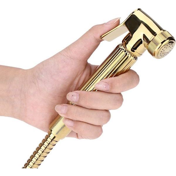 Hygienkit WC/Toalett Dusch Bärbar Bidet Väggmonterad Spray/Sprayhuvud/Handdusch Shattaf Set för Personlig Vård Hygien Potta Toalett Guld
