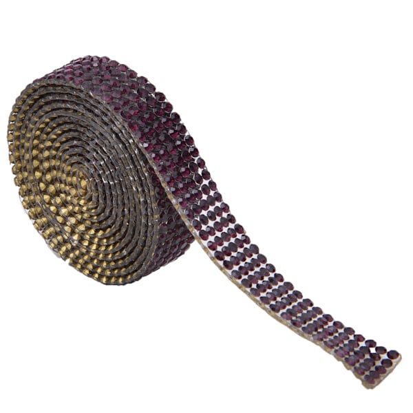 5 Rader 1m Rhinestone Trim Band Hot Fix Kristallkedja Trim Klädtillbehör Dekoration (Lila)