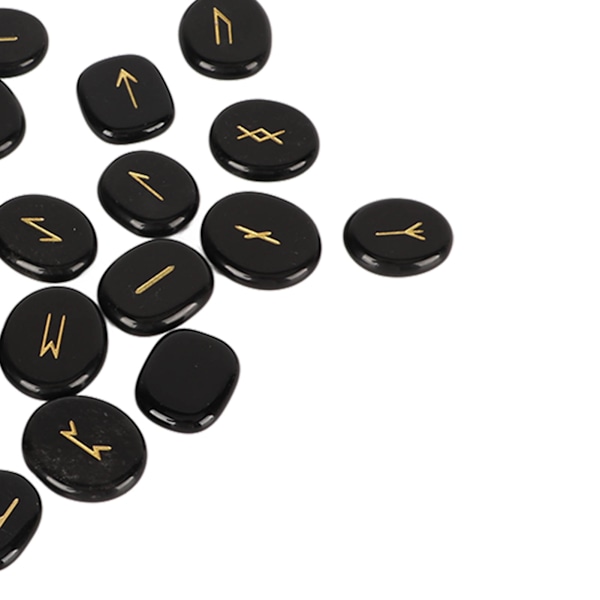 25 st naturliga runstenar set utsökta runor snidning meditationsstenar set för bön spådom läkning obsidian