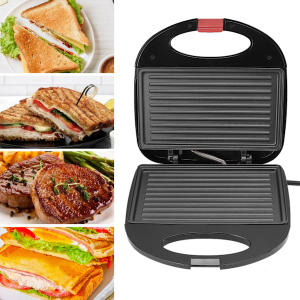 750W Panini Press Grill Non-stick Panini Sandwich Maker Dubbelsidig Inomhus Grill Sandwich Toaster för Matlagning Bakning EU-kontakt 220‑240V