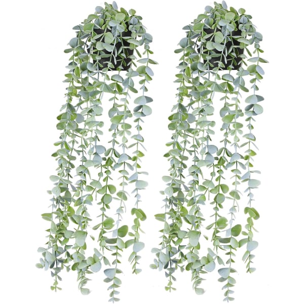 2-pack konstgjorda krukväxter falska vinrankor hängande blad rumsscener hem kök trädgårdskontor bröllop vägg DIY dekoration 22 tum längd grön