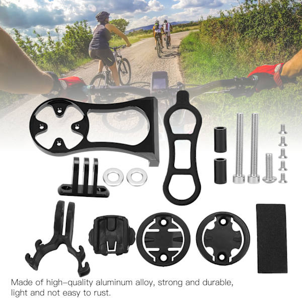 Aluminiumlegering Cykeldatorfäste Styrförlängningsfäste CykeltillbehörSvart