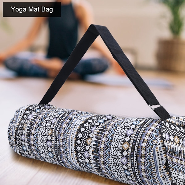 Yogamatta Väska Multifunktionell Justerbar Axelrem Tränings Yogamatta Väska Svart Vit