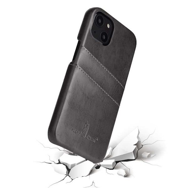 iPhone 13 Skal Korthållare Retro Svart