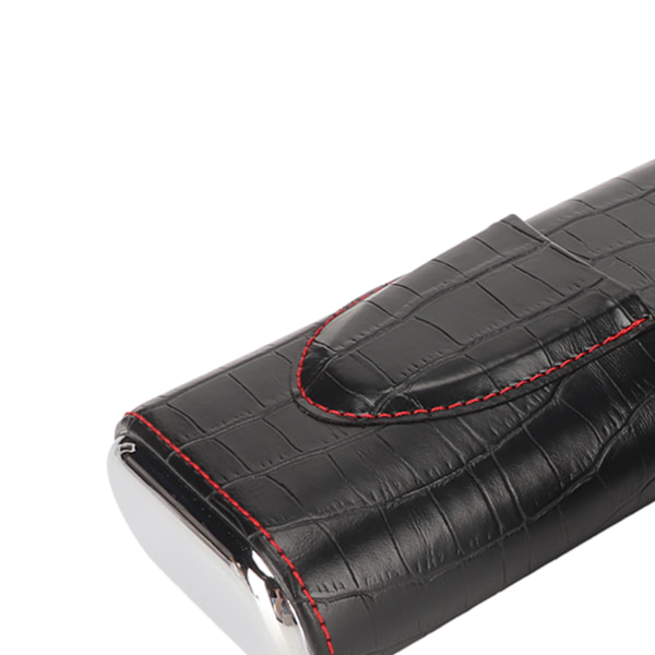 Cigar Humidor Klassisk Fashion Bärbar Cedar Trä Foder 3 Fingrar Faux Läder Resa Cigarrfodral med Skärare