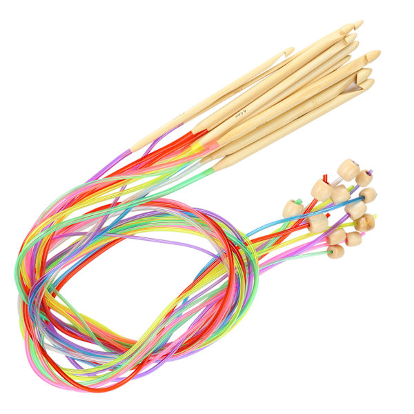 Rundstickor i bambu för afghangarn, unik design, slitstarkt material, present till hantverksälskare, släta stickor, praktiska och släta