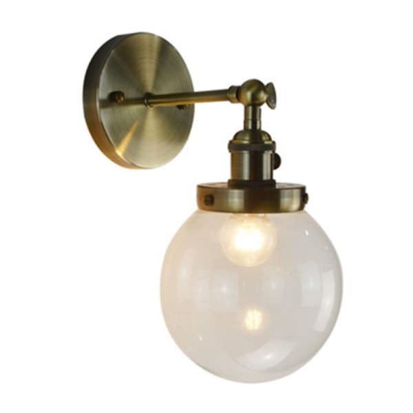 Modern rund vägglampa i klarglas Vägglampa Vintage industriell