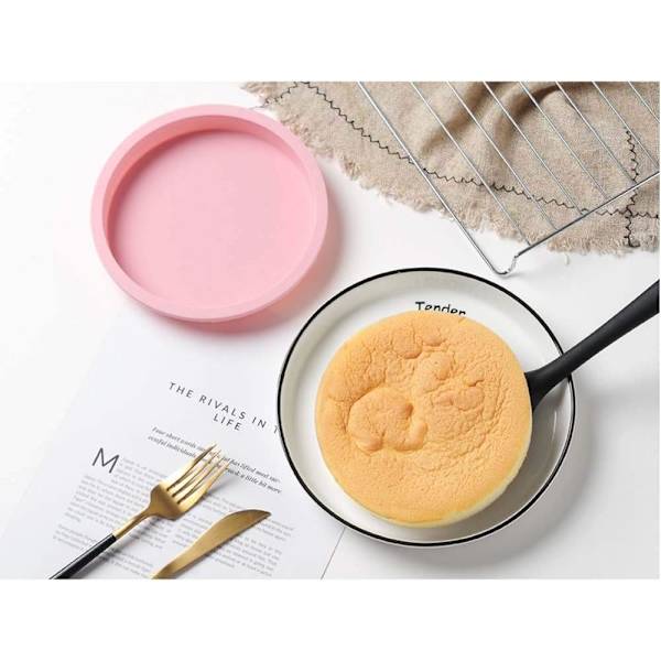 Layer Cake Pan Set, Runda Och Hjärta Kakformar Form, Non-Stick Silikon Kaka Form för Rainbow Cake Pizza Grönsakspannkakor (Set med