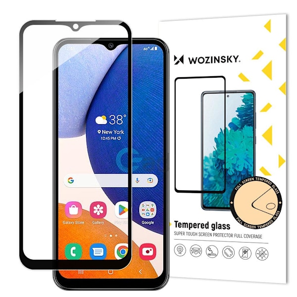 Skärmskydd Samsung A14 4G/5G i härdat glas Fullskärm Svart