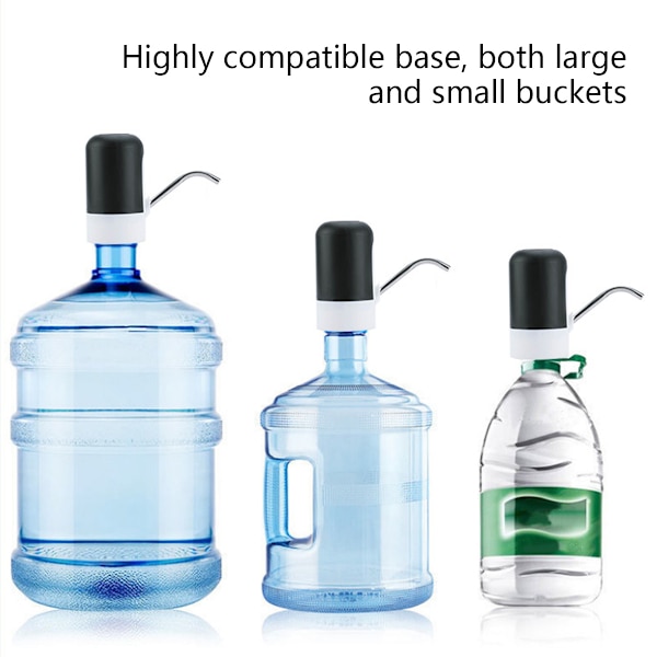 Vattenflaskedispenser, USB-laddningsbar vattenflaskepumpe, camping bärbar vattenpump