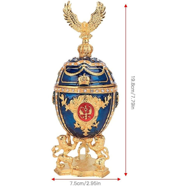 Påskägg, påskägg smyckeskrin, för halsband, armband och prydnadssaker presenter, 19,4 * 7,3 cm