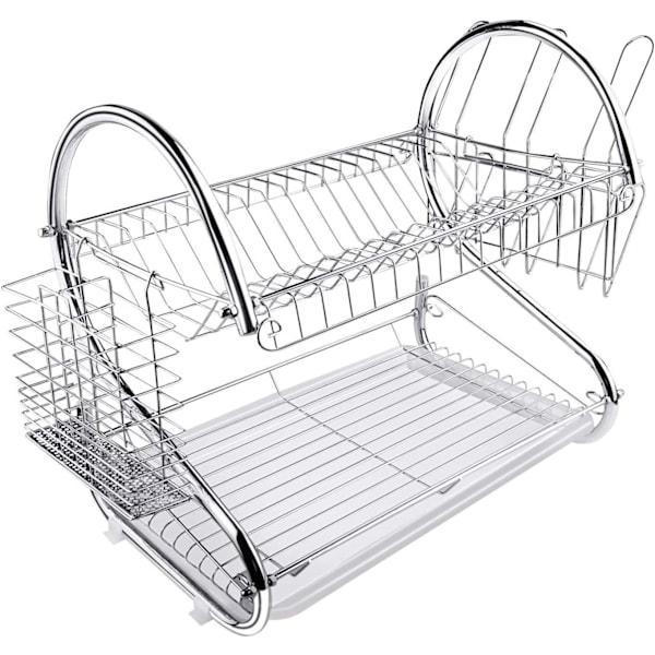 Diskställ, KkvoGmle, Rostfritt stål, 39 x 26 x 42 cm, Silver