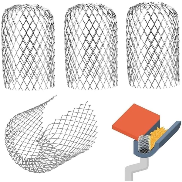 4-pack expanderbara filtergaller för hängrännor i metall, lövsil, stuprörsvakter för hängrännor och stuprör