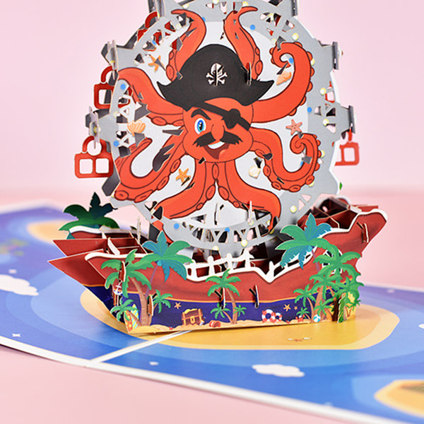 Utsökta Pop Up Julkort, 3D Pop Up Julhälsningskort, God Jul-kort med Platt Display Widget, Perfekt Överraskningspresent för