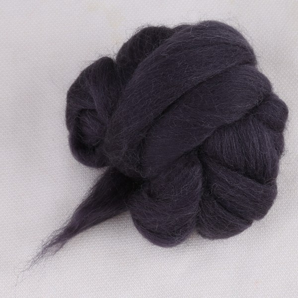 55g färgad nåltovningsull roving spinning sömnad trimning handarbete material (mörkgrå)