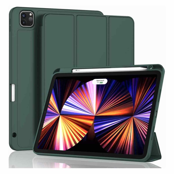 Nytt iPad Pro 11- case 2022(4:e generationen)/2021(3:e generationen)/2020(2:a generationen) med pennhållare, smart iPad case [Stöd Touch ID och automatisk väckning/sömn] med