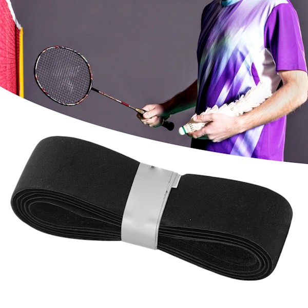 Greppband i kohud för tennisracket, ersättningsgrepp, lindningsband, badmintonracket, handtagstejp, övergrepp, svart