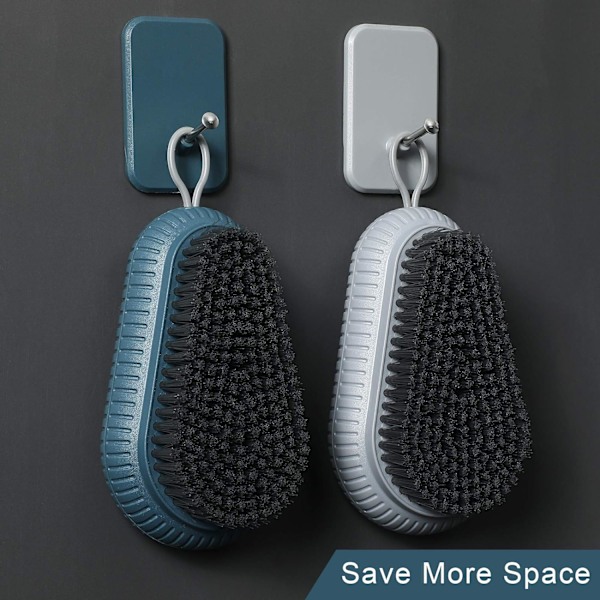 2 stycken skrubbor Multi-Purpose Heavy Duty Scrub Brush Soft Scrubbing Brush Set för tvättkläder skor, badrum, dusch, handfat, golv